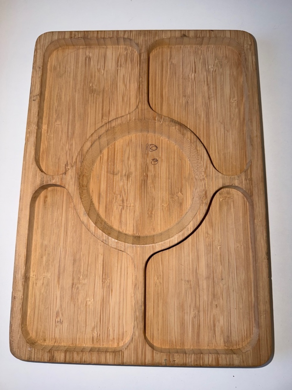 Bamboo Divided Serving Platter Charcuterie Appetizers